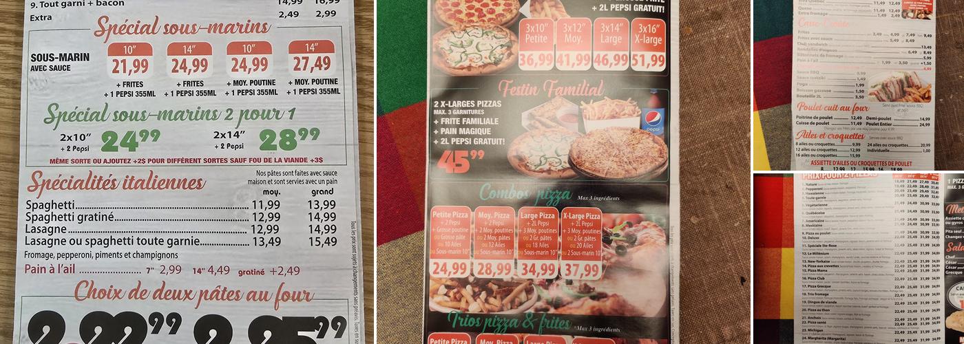 Pizza Ste-Rose Menu