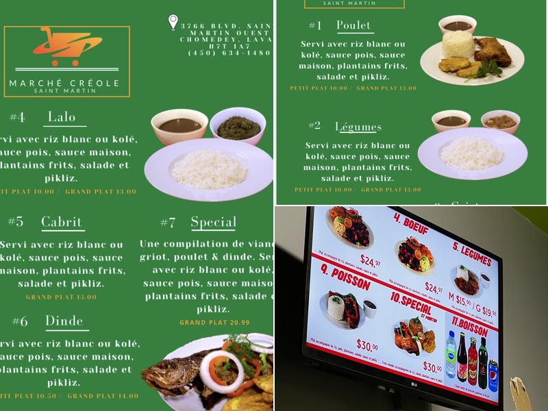 Marché Créole Saint-Martin Menu