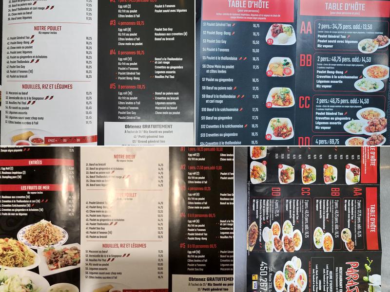 Restaurant Parasol Menu