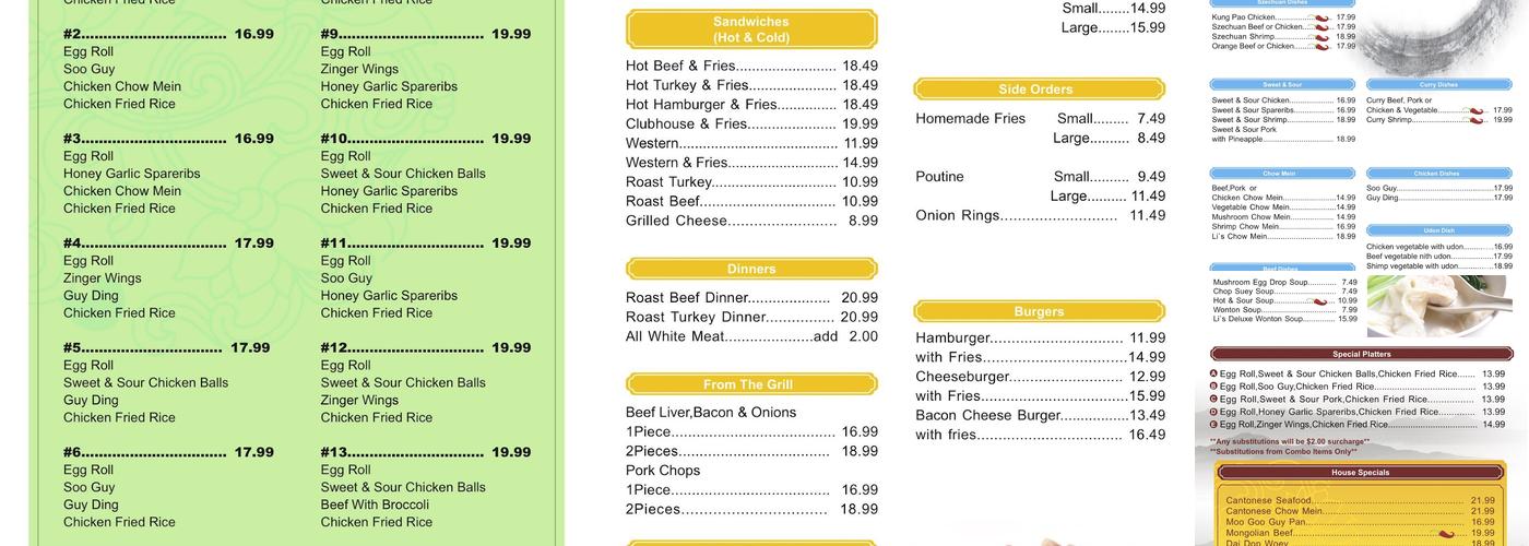 Li's Restaurant Menu