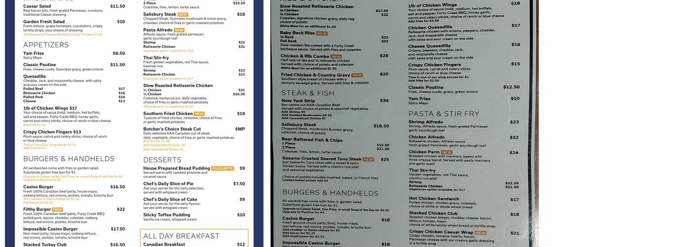 Getaway Restaurant Menu