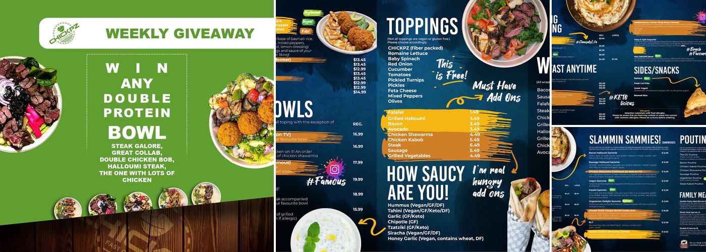 CHICKPZ Menu