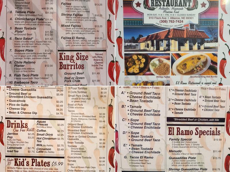 El Ramo Restaurant Menu
