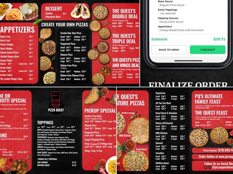 Pizza Quest Menu