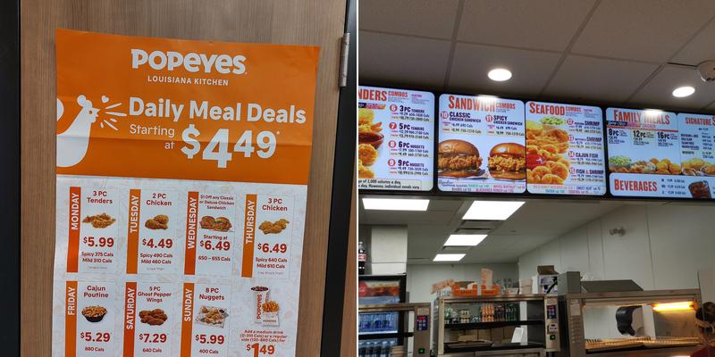 Popeyes Louisiana Kitchen Menu