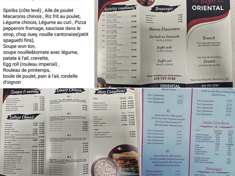 Buffet Oriental Menu