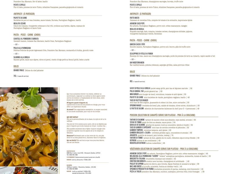 Pizzeria Sofia (Laval) Menu