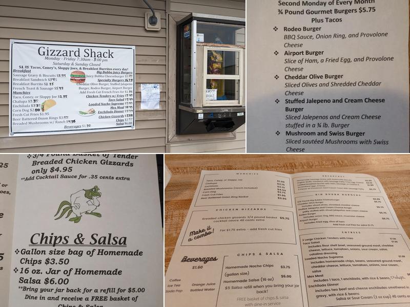 The Gizzard Shack Menu