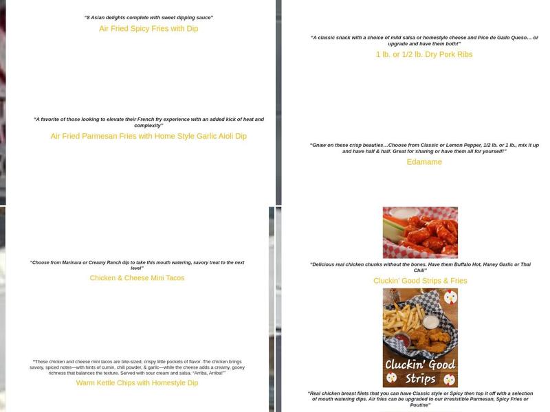 Empty Keg Brew House Ltd. Menu