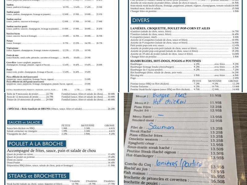 Restaurant Coco-Rico Menu