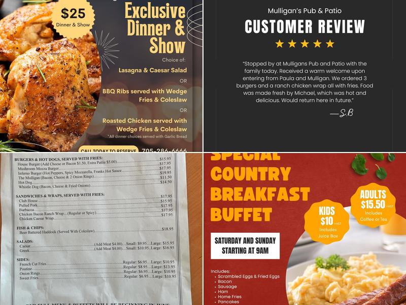 Mulligans Pub and Patio Menu