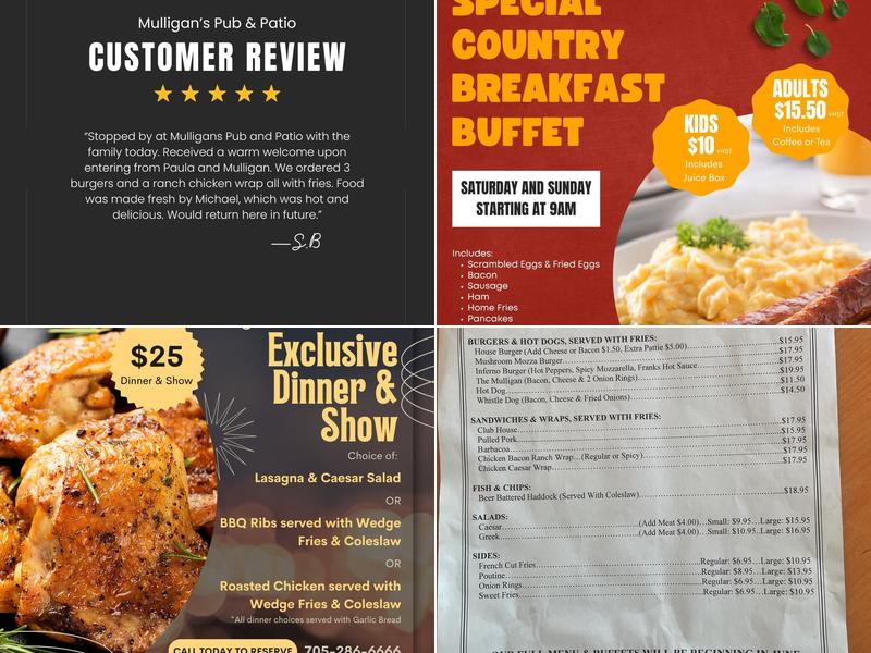 Mulligans Pub and Patio Menu