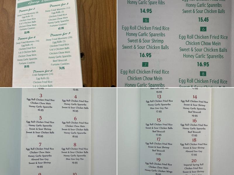 Lucky Garden Chinese Restaurant Menu
