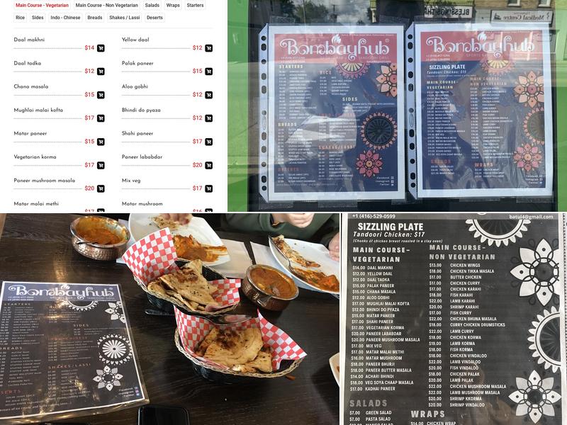 Bombay Hub Menu