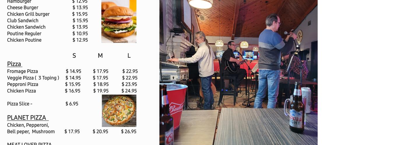 Planète st-lazare Menu