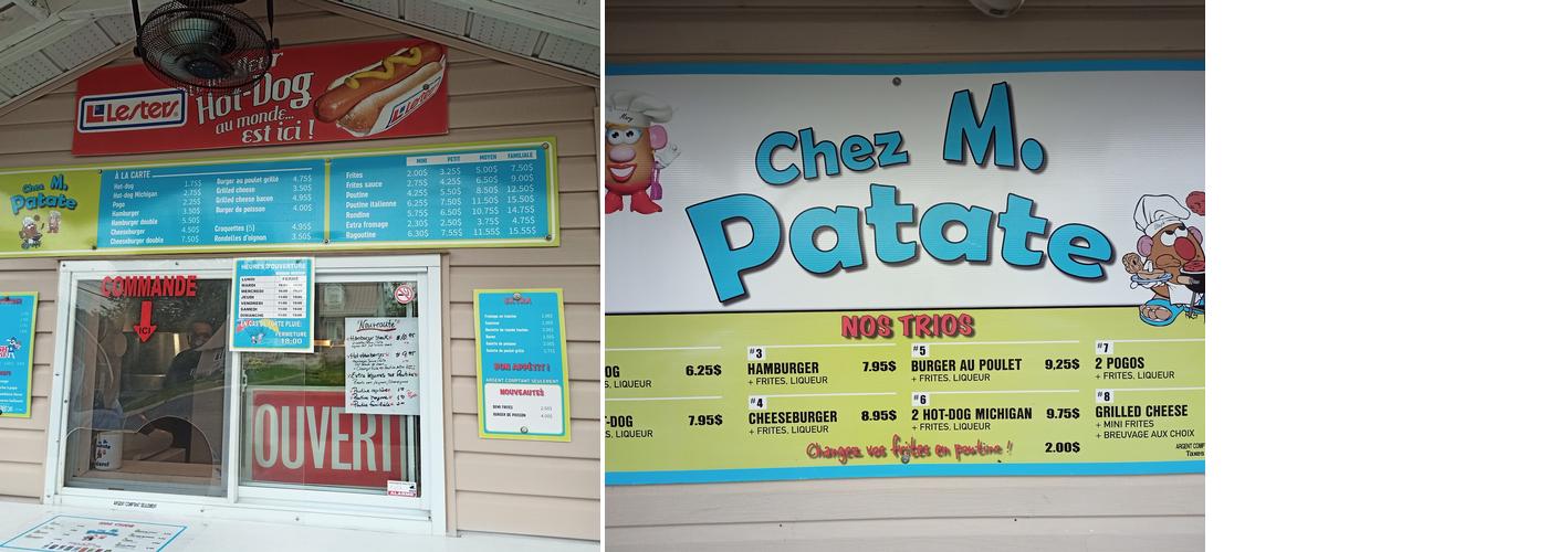 Chez M. Patate Menu