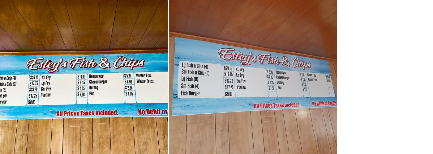 Estey's Fish & Chips Menu