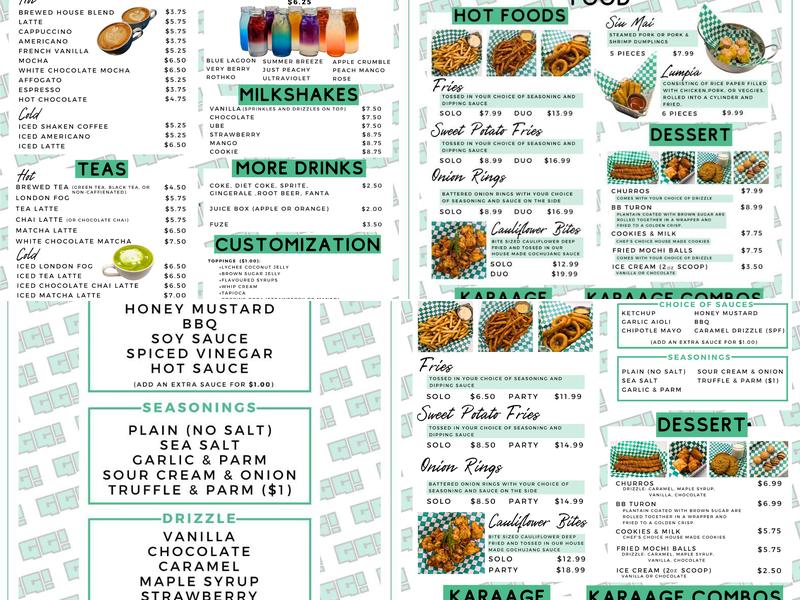 GG! Gaming Café Menu