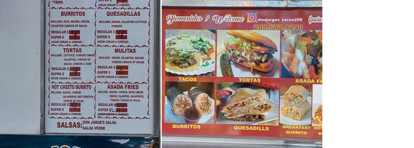 Don Jorge's Tacos Menu
