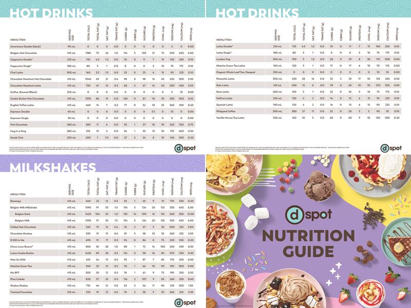 D Spot Dessert Cafe Mississauga Heartland Menu
