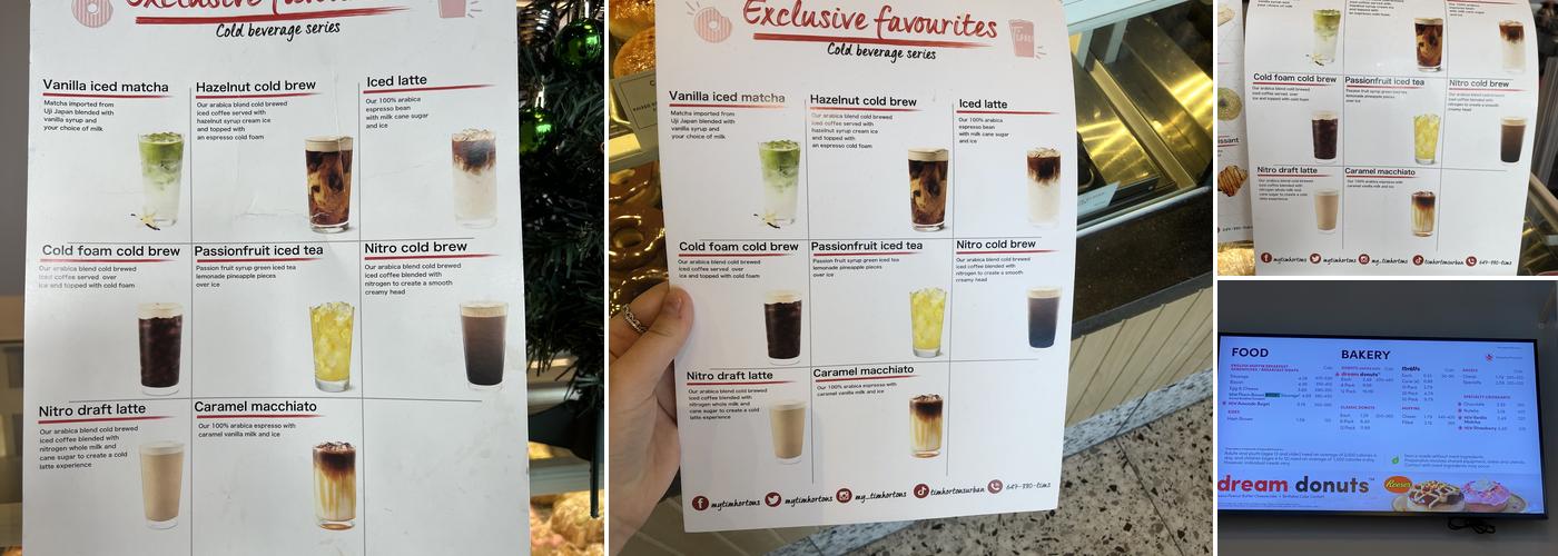 Tim Hortons Menu