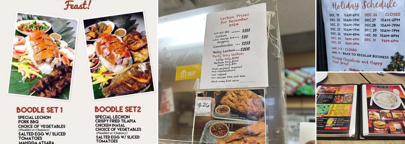 Bella's Lechon Mississauga Menu