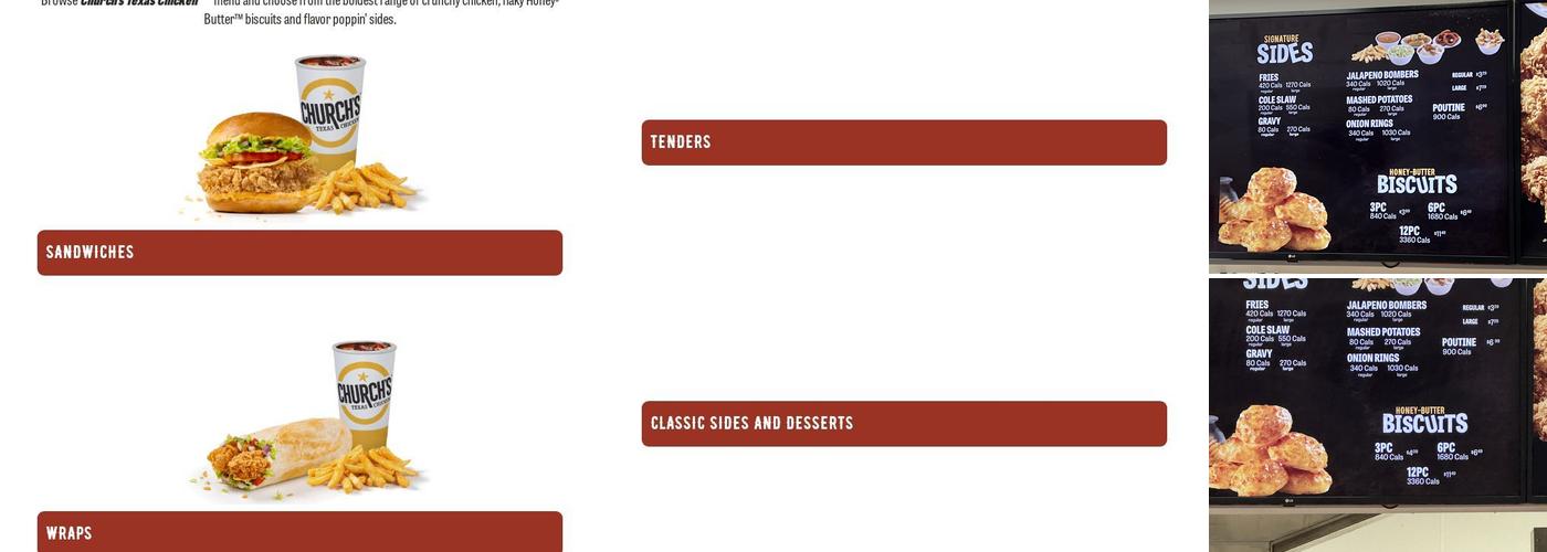 Church's Texas Chicken Menu