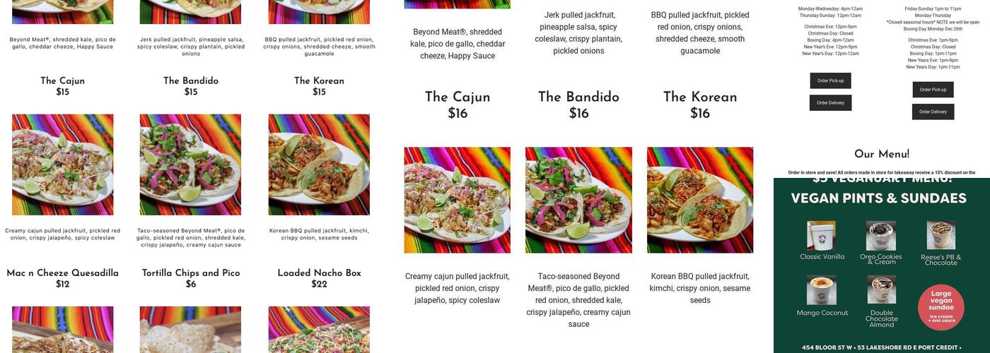 Happy Taco (located inside Eva's Original) Menu