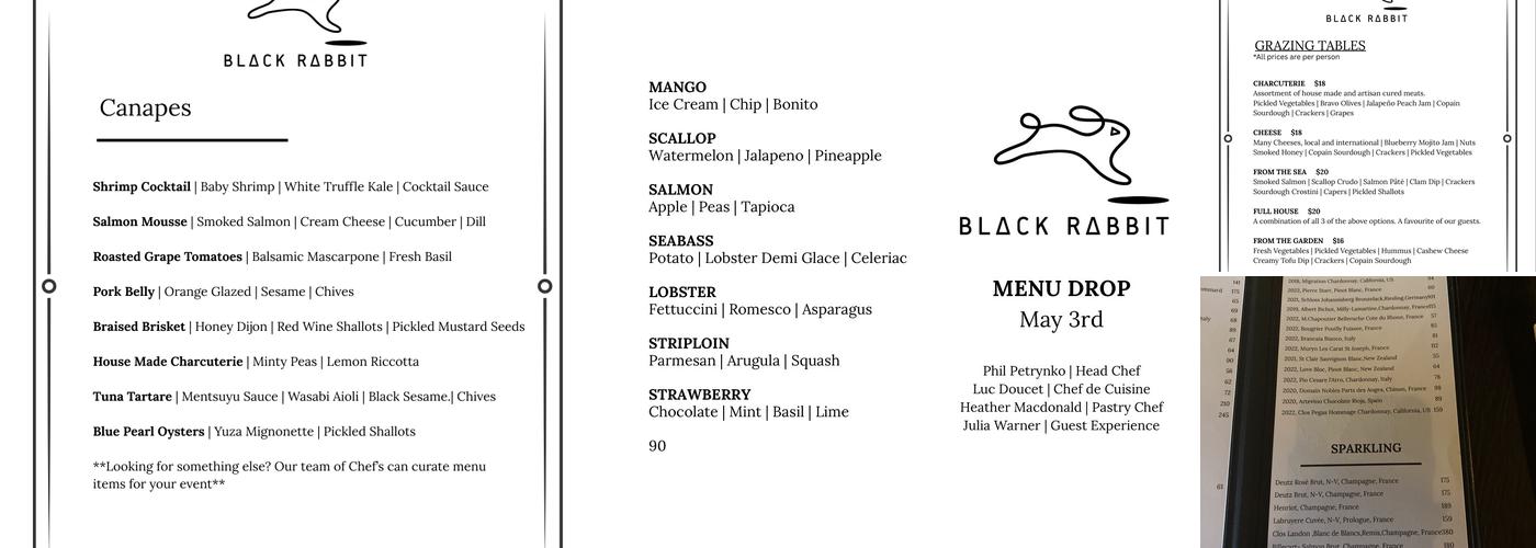 Black Rabbit Menu