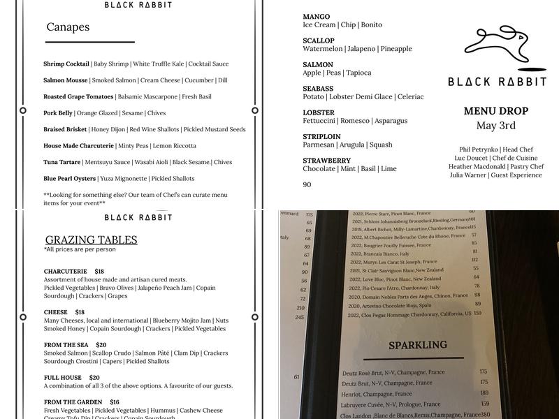 Black Rabbit Menu