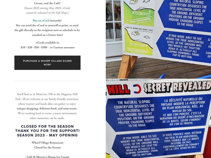 Magnetic Hill Wharf Village Menu