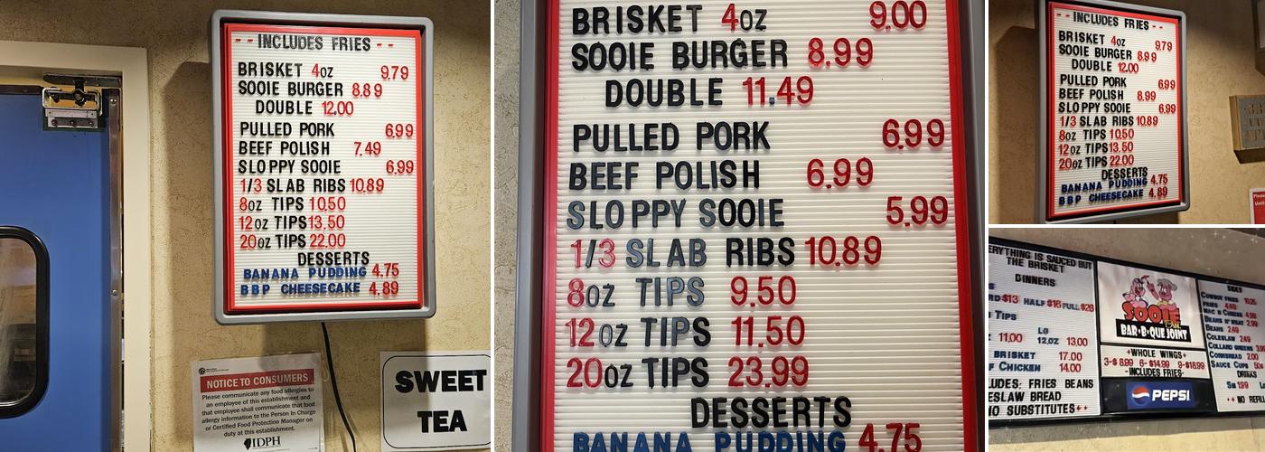 Sooie Bros. Bar-B-Que Joint Menu