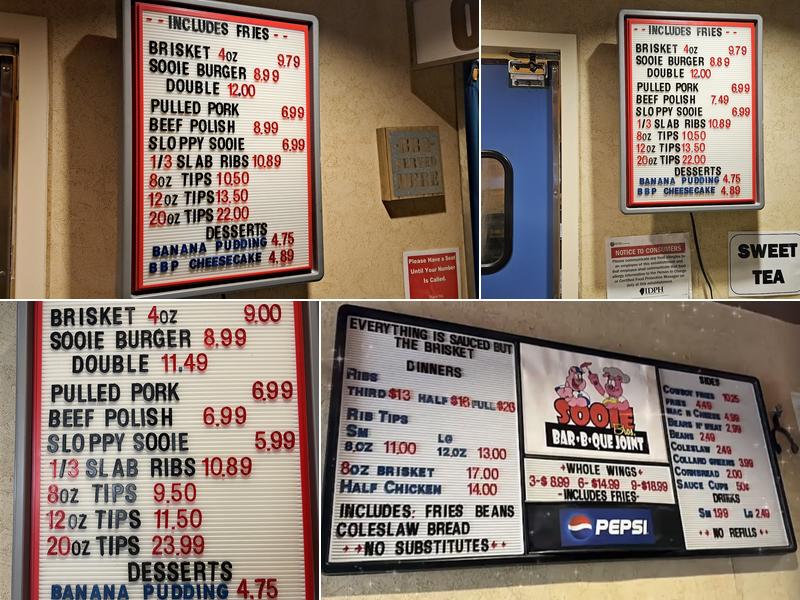 Sooie Bros. Bar-B-Que Joint Menu