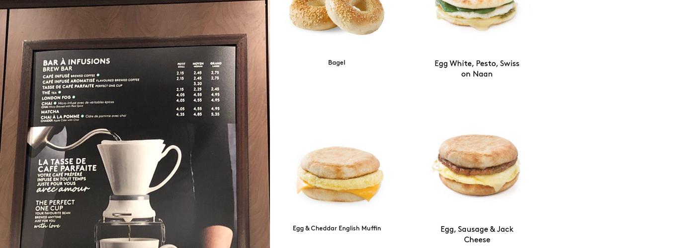 Second Cup Café Menu