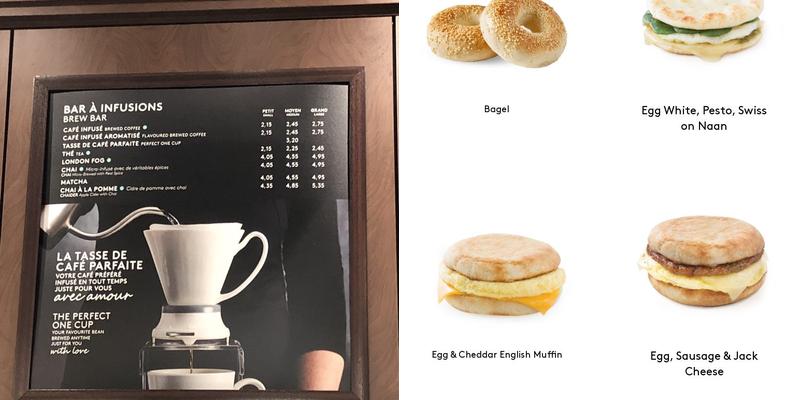 Second Cup Café Menu