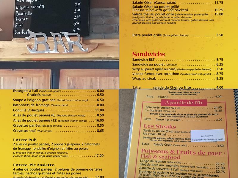 LE PUB 111 Menu