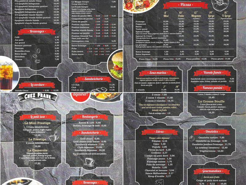 Resto Chez Frank Menu