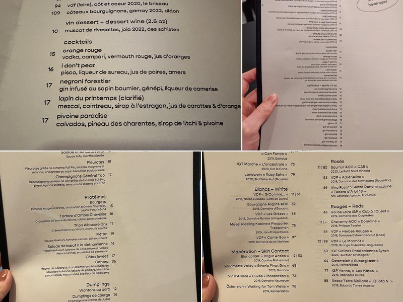 Mui Mui Montréal Menu