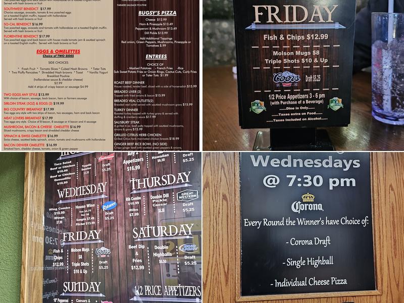 Bugsy's Irish Pub Menu