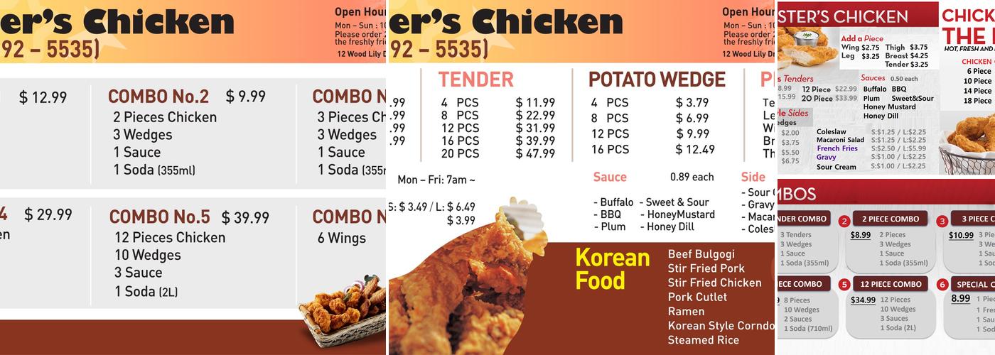 Chester's Chicken & Restaurant Menu
