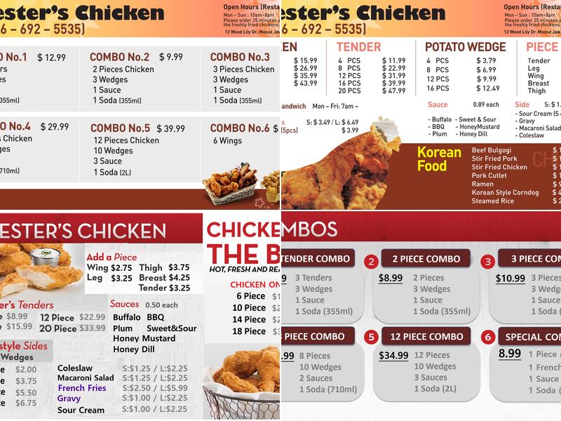 Chester's Chicken & Restaurant Menu