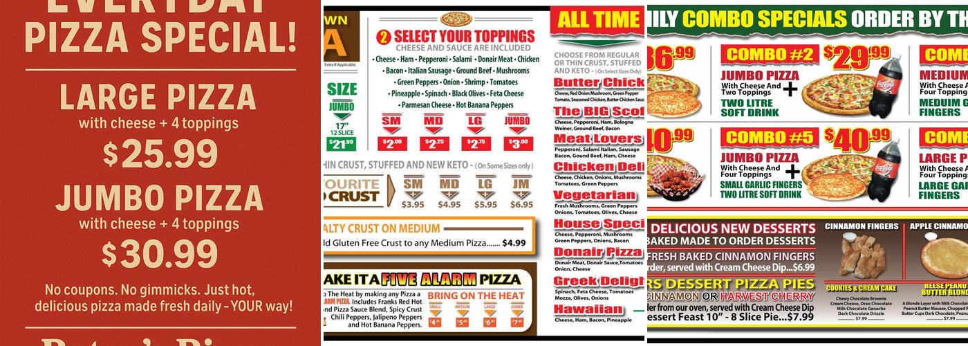 Peter's Pizza Menu