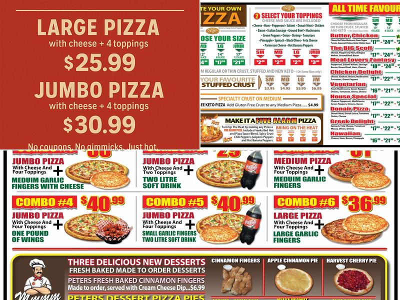 Peter's Pizza Menu