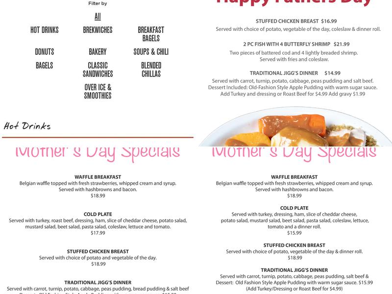 Robin's Donuts Menu