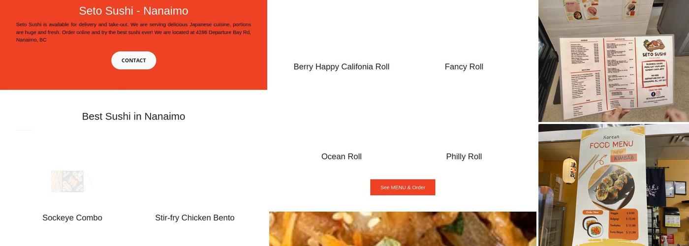Seto Sushi Menu