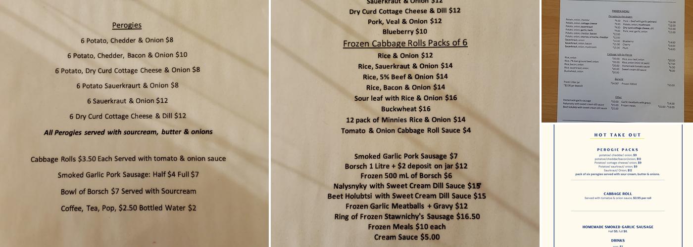 Sandy's Ukrainian Kitchen Menu