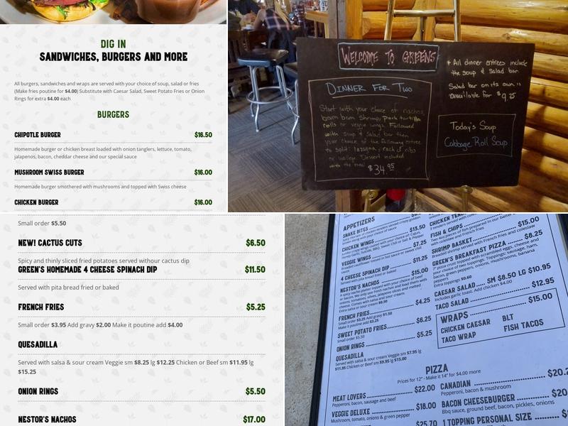 Greens Barbeque Bar Menu