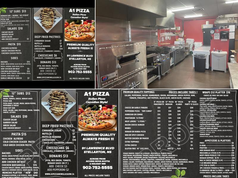 A1 Pizza Stellarton / New Glasgow Menu