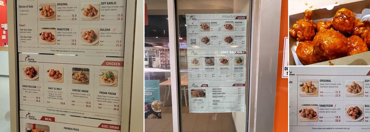 Chicko Chicken New Westminster Skytrain Menu