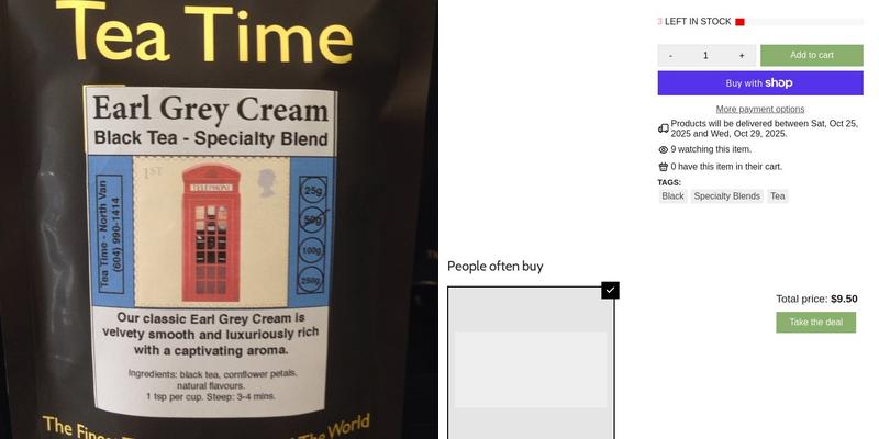Tea Time Menu